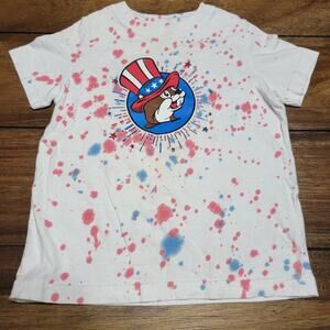 Buc-ee's Toddler White Unisex Tee Americana "Peace Love Beaver" - Size 3T